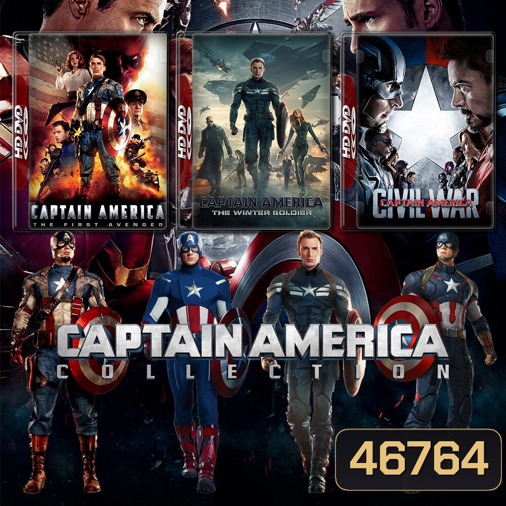 Captain America กัปตัน อเมริกา ภาค 1-3 DVD หนัง มาสเตอร์ พากย์ไทย