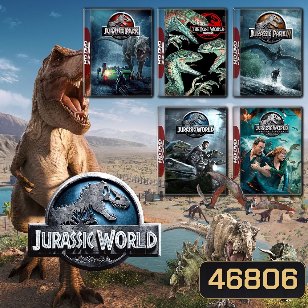 Jurassic Park 1-2-3 and Jurassic World 1-3 DVD Master พากย์ไทย