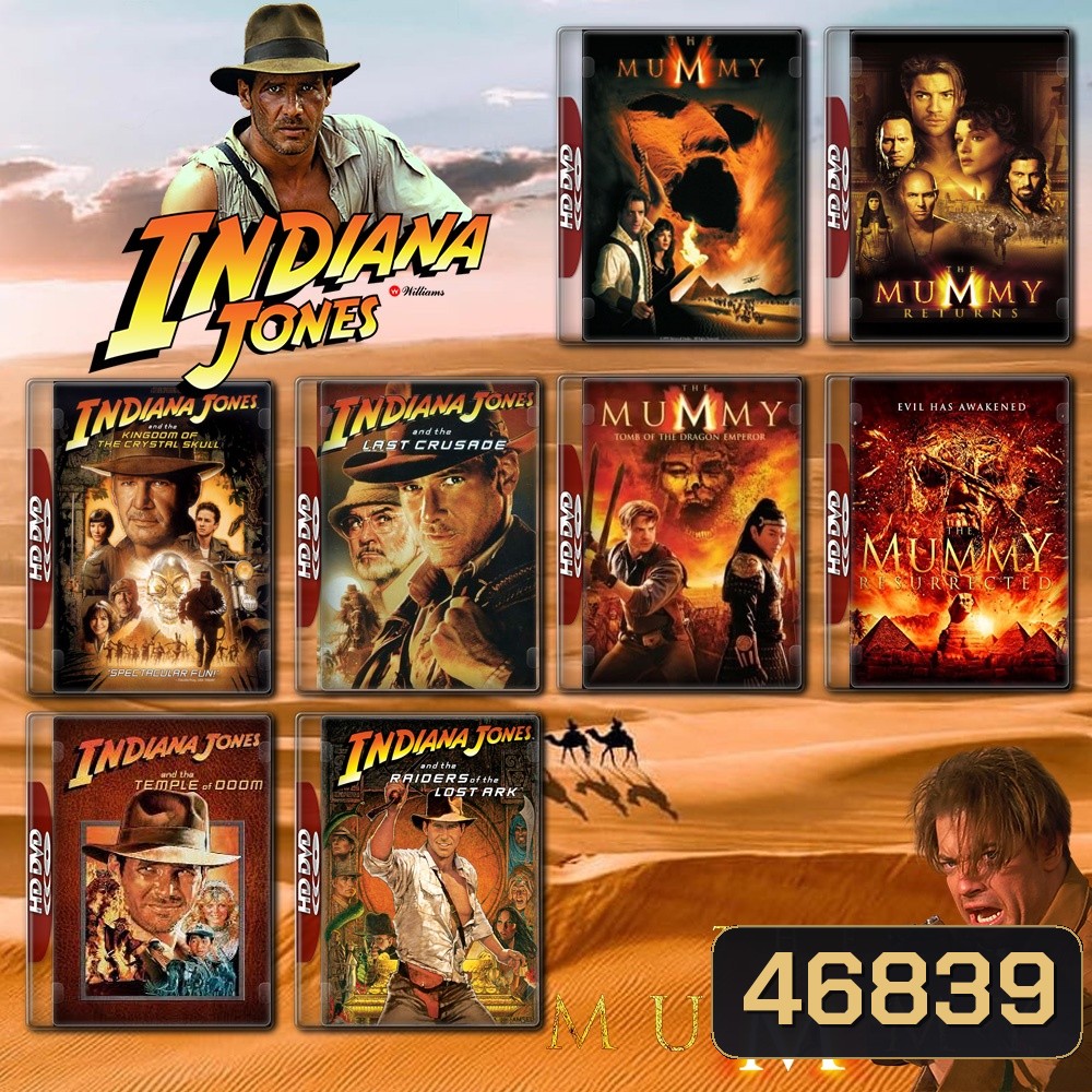 Indiana Jones ภาค 1-4 + Mummy ภาค 1-4 DVD Master พากย์ไทย