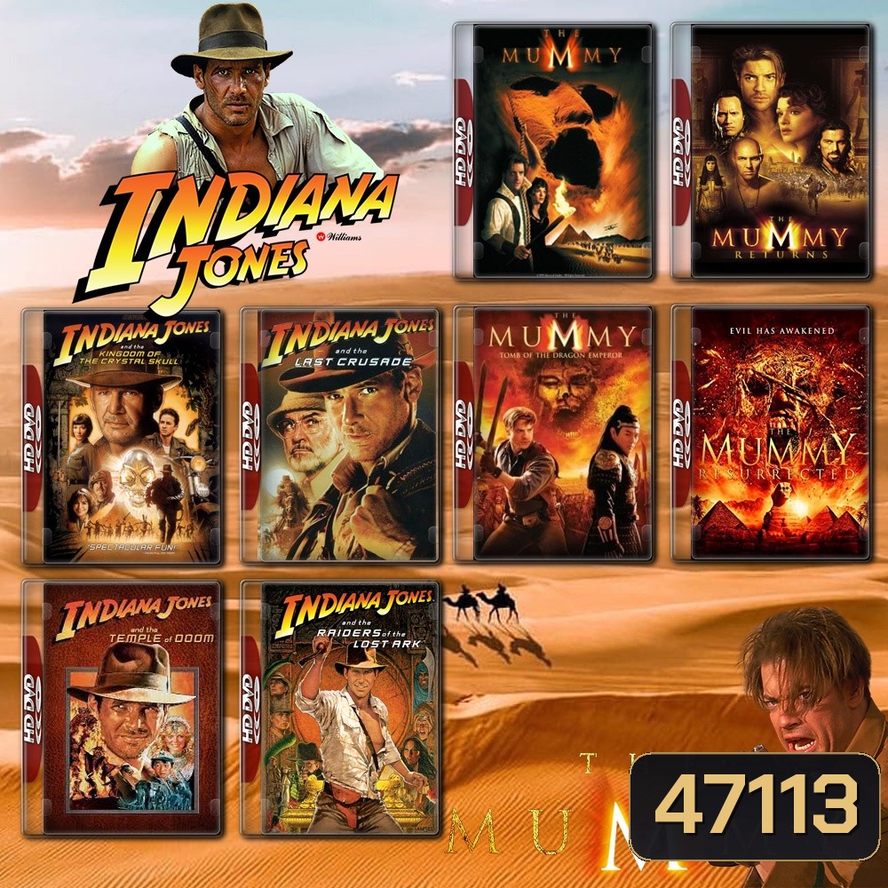 Indiana Jones ภาค 1-4 + Mummy ภาค 1-4 Bluray Master พากย์ไทย